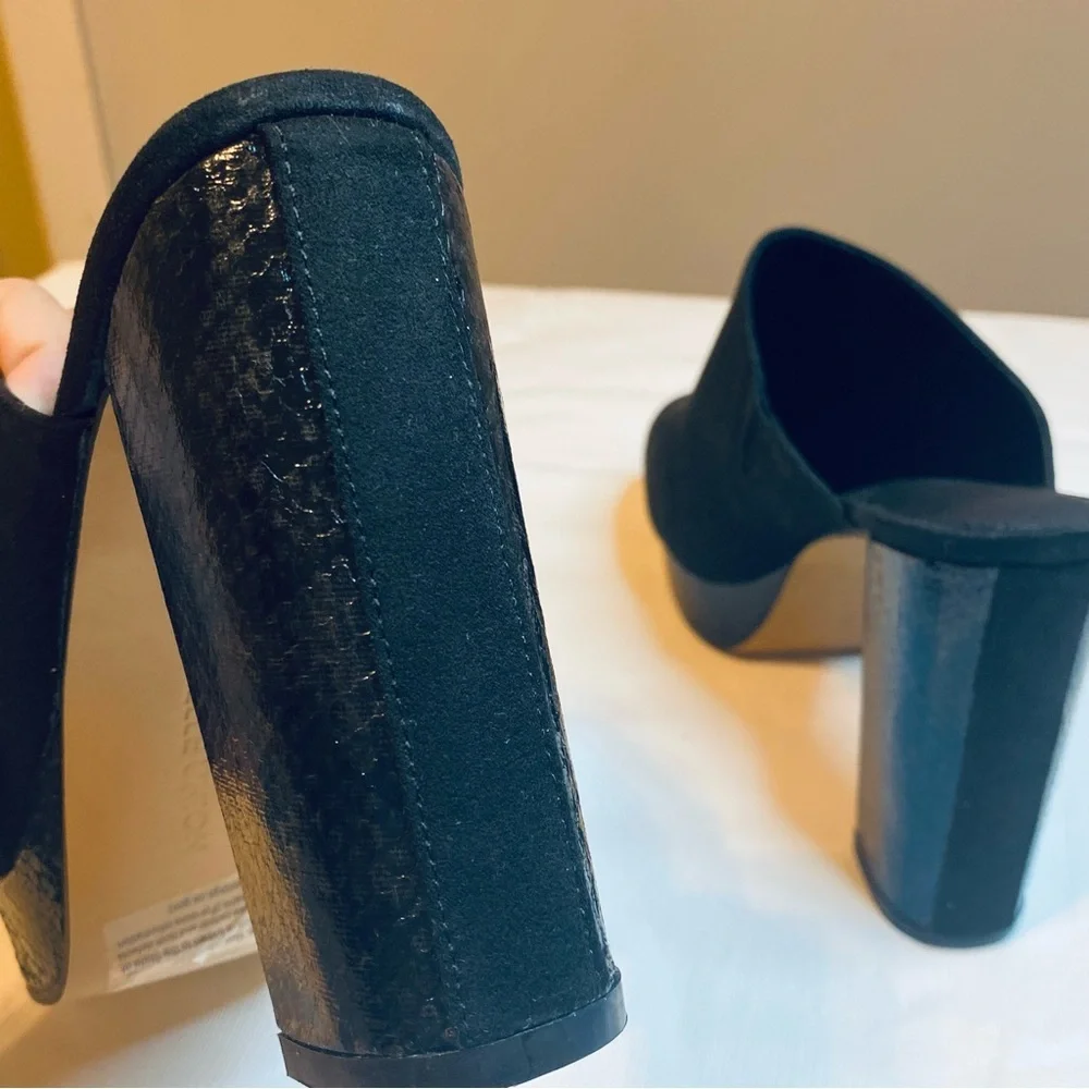 GABRIELLE UNION Chic Black Platform Mules - Picture 6 of 11